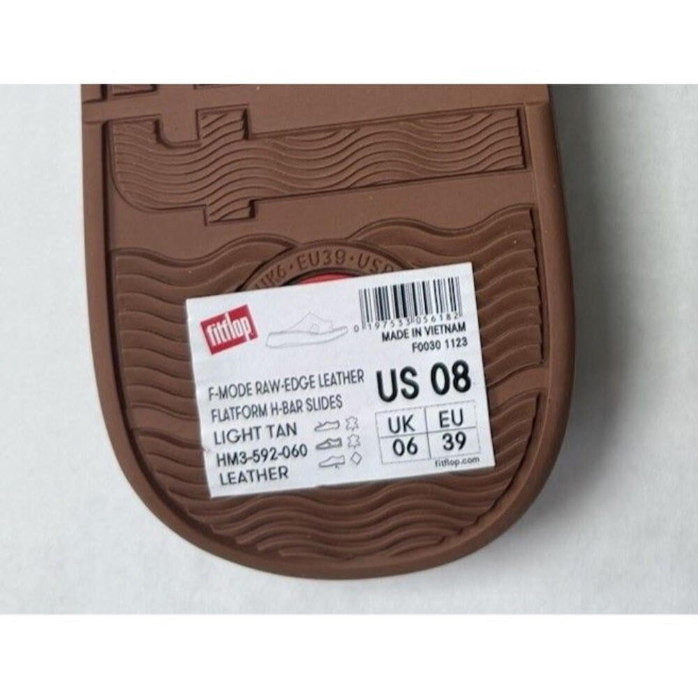 FitFlop Women's Leather Sandals Size 8 Light Tan Slip On Platform Comfort - Picture 3 of 12